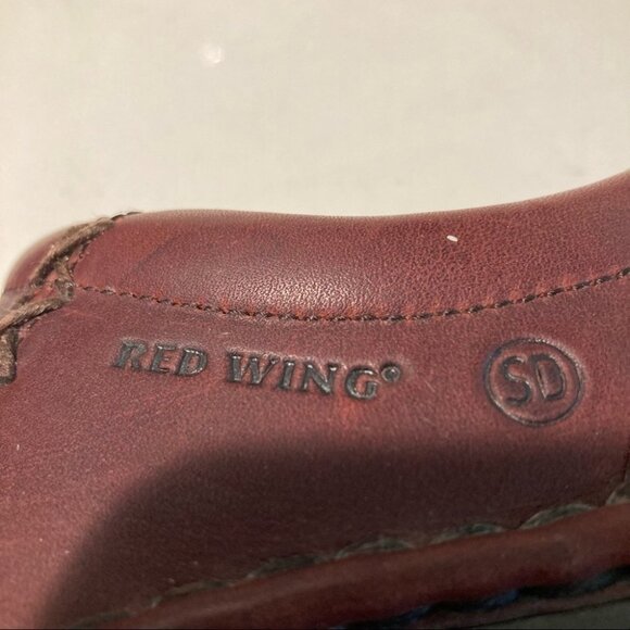 RED WING Sz 6 Leather Round Squarish Slip On Loafers Shoes - Picture 5 of 12